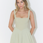 The Ultimate Muse High Waist Square Neck Midi Dress in Sage - Endless - UAE Rental and Resale for Women's Fashion