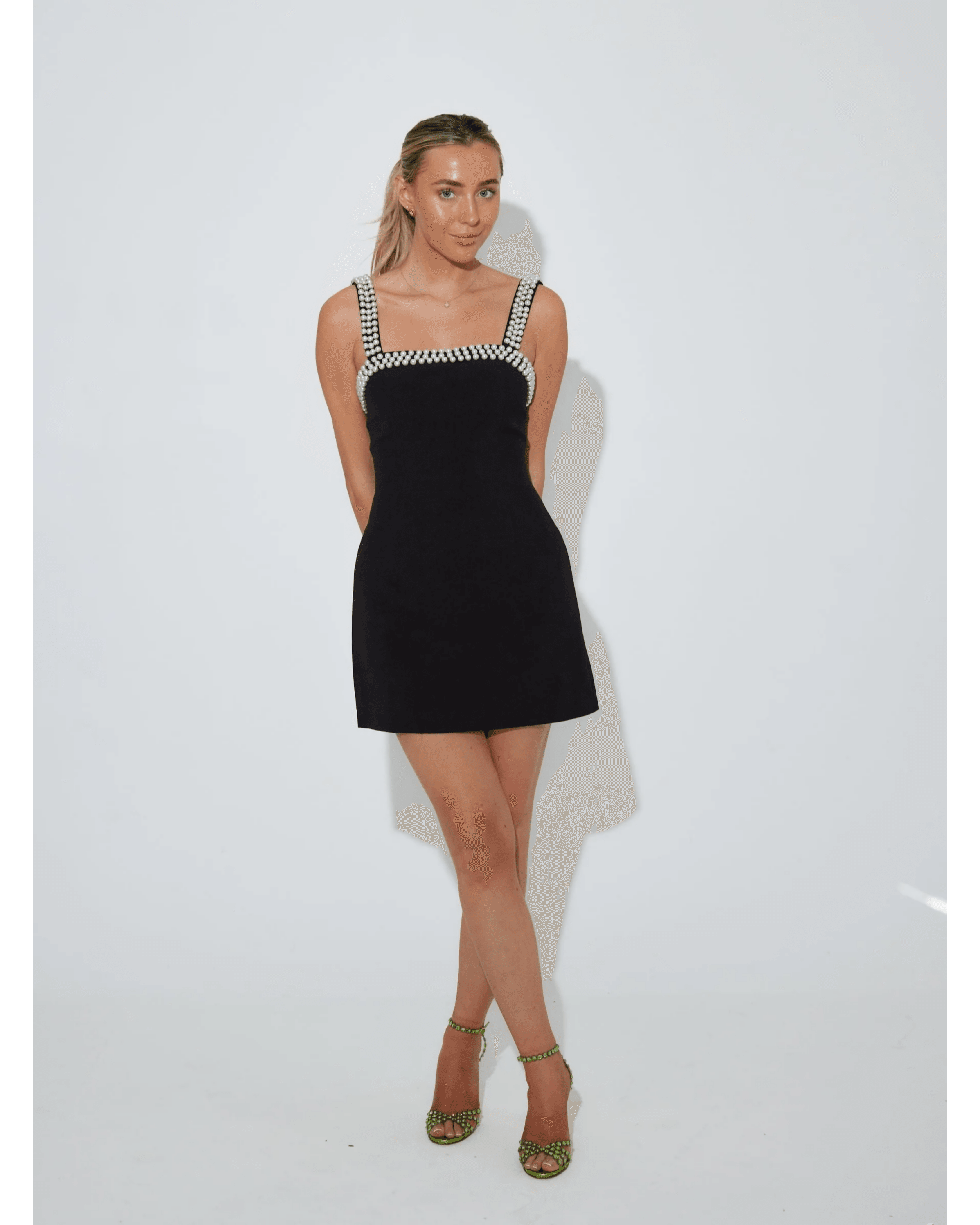 The Ultimate Muse Pearl Trim Mini Dress - Endless - UAE Rental and Resale for Women's Fashion
