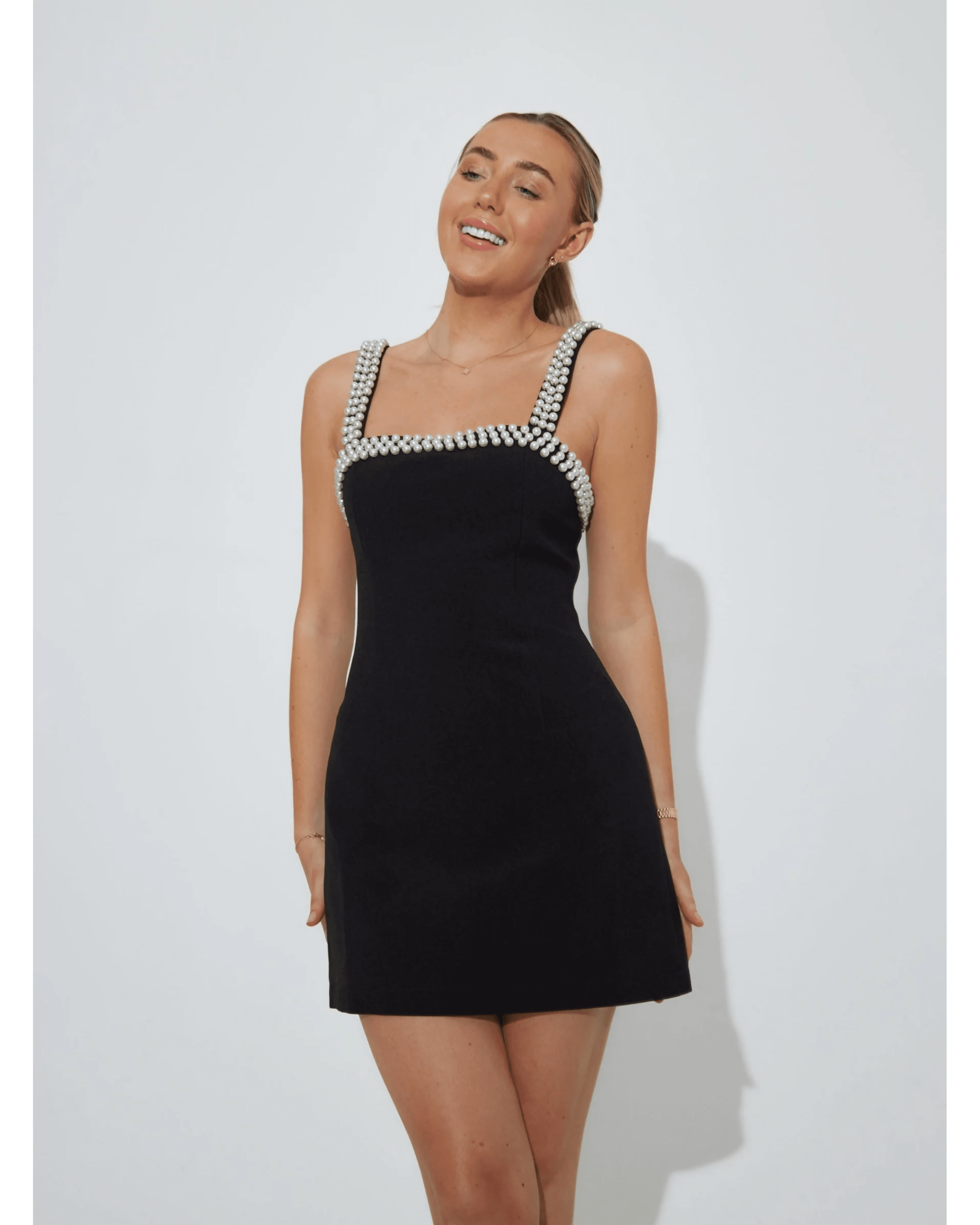 The Ultimate Muse Pearl Trim Mini Dress - Endless - UAE Rental and Resale for Women's Fashion