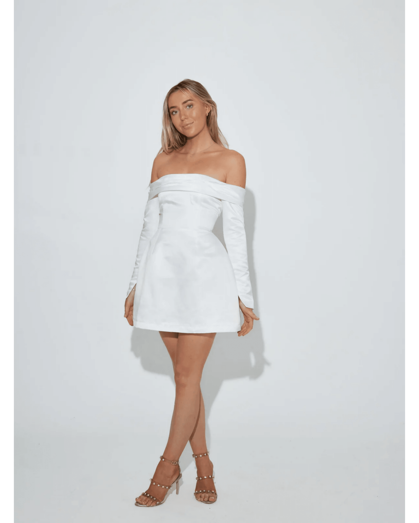 The Ultimate Muse Satin Bardot Mini Dress - Endless