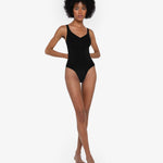 Beige thong bodysuit with adjustable straps and compression panels — Underhance | Endless UAE