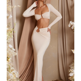 Tiani Asymmetric Draped Maxi Skirt - Endless - UAE Rental and Resale for Women's Fashion