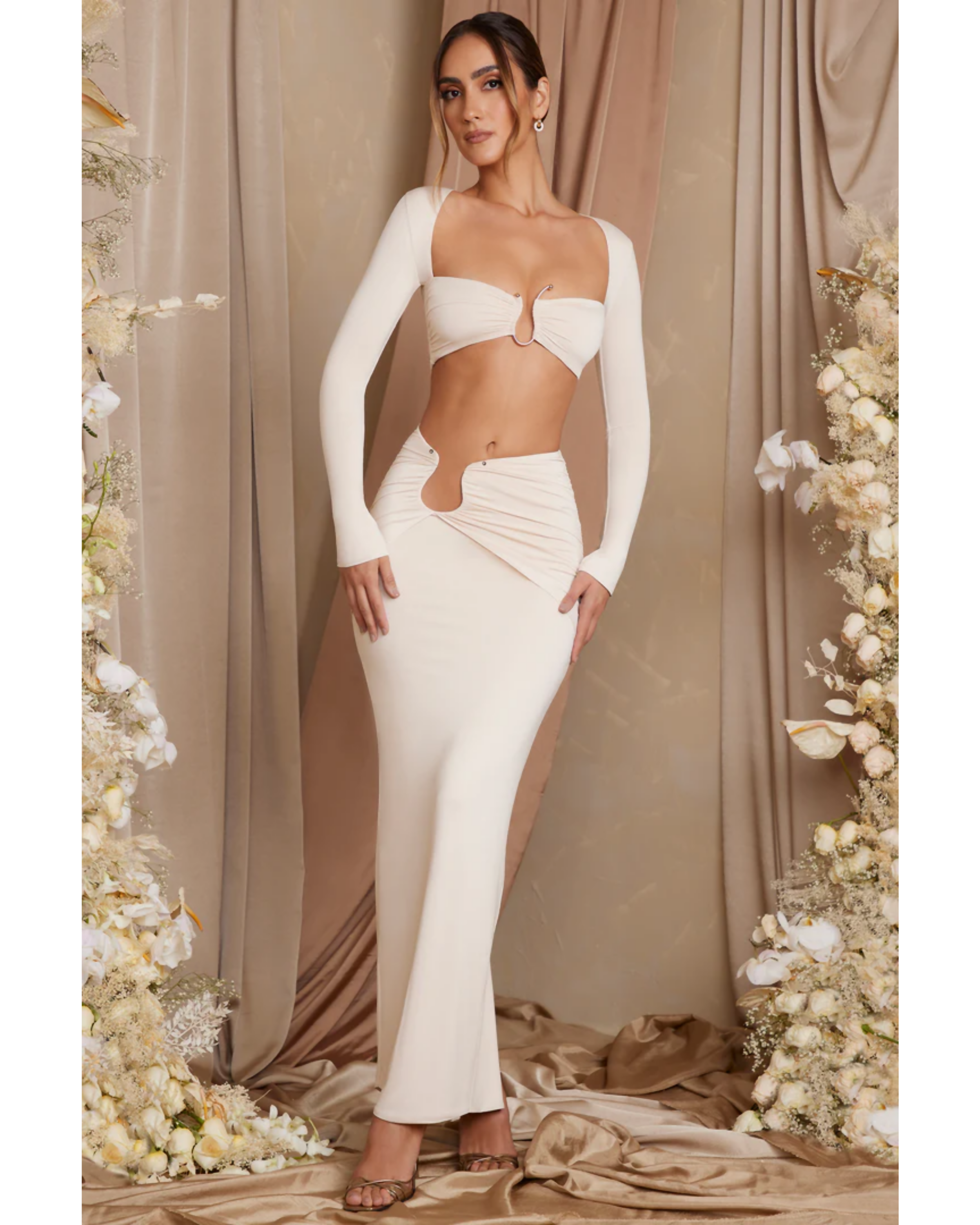 Tiani Asymmetric Draped Maxi Skirt - Endless - UAE Rental and Resale for Women's Fashion