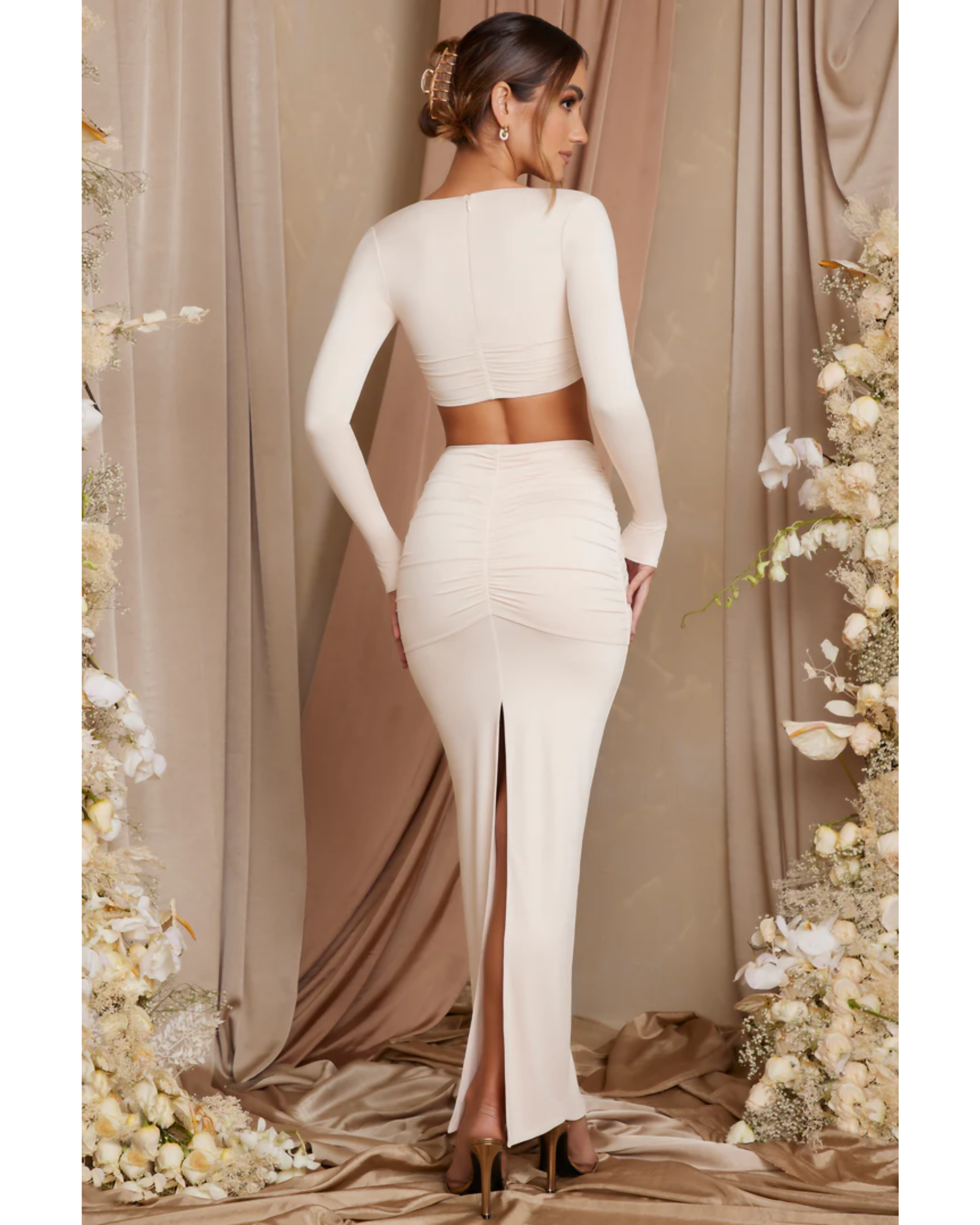 Tiani Asymmetric Draped Maxi Skirt - Endless - UAE Rental and Resale for Women's Fashion