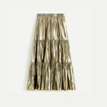 Tiered Maxi Skirt In Metallic Lamé - Endless - UAE Rental and Resale for Women's Fashion