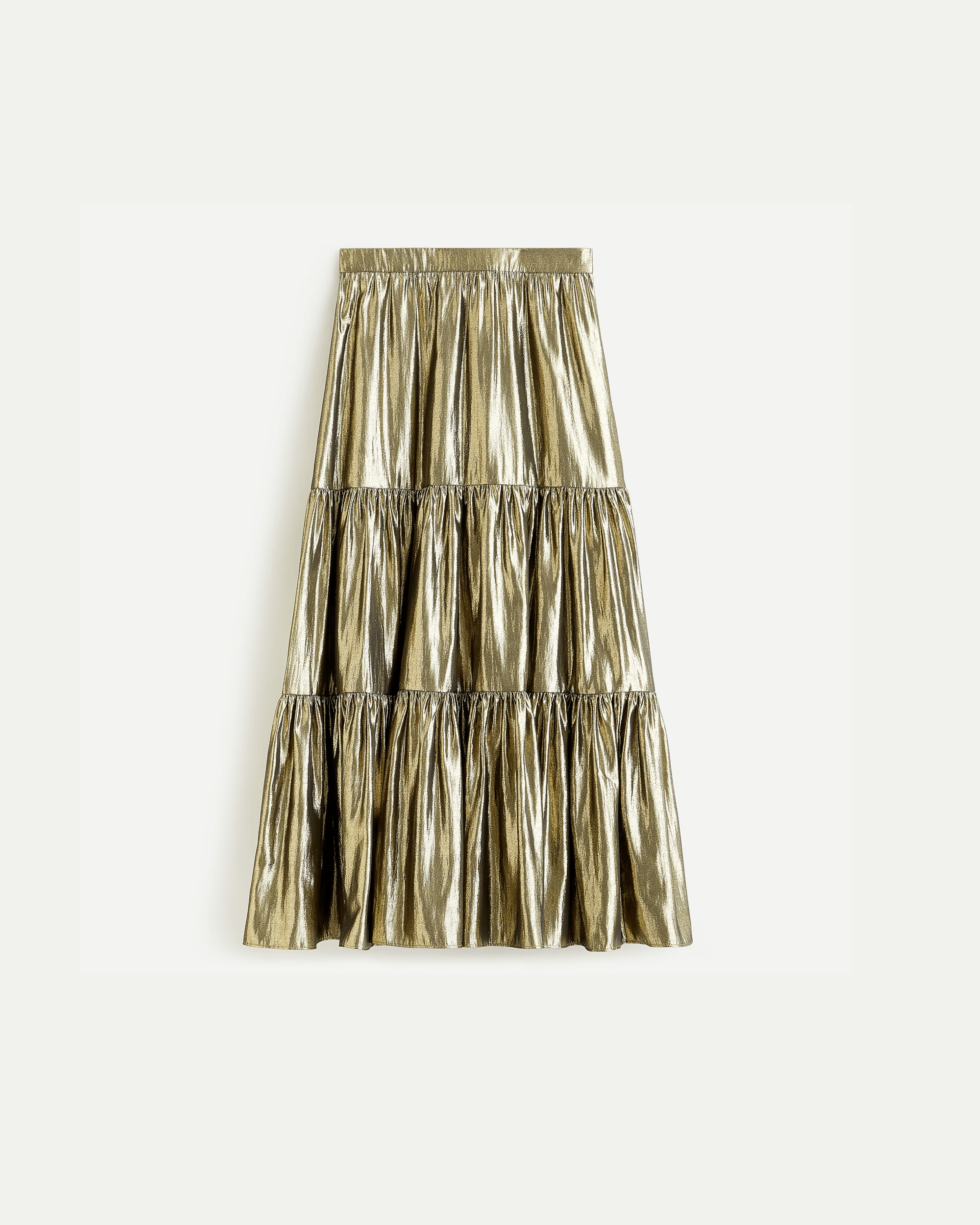 Tiered Maxi Skirt In Metallic Lame - Endless - UAE Rental and Resale for Women's Fashion