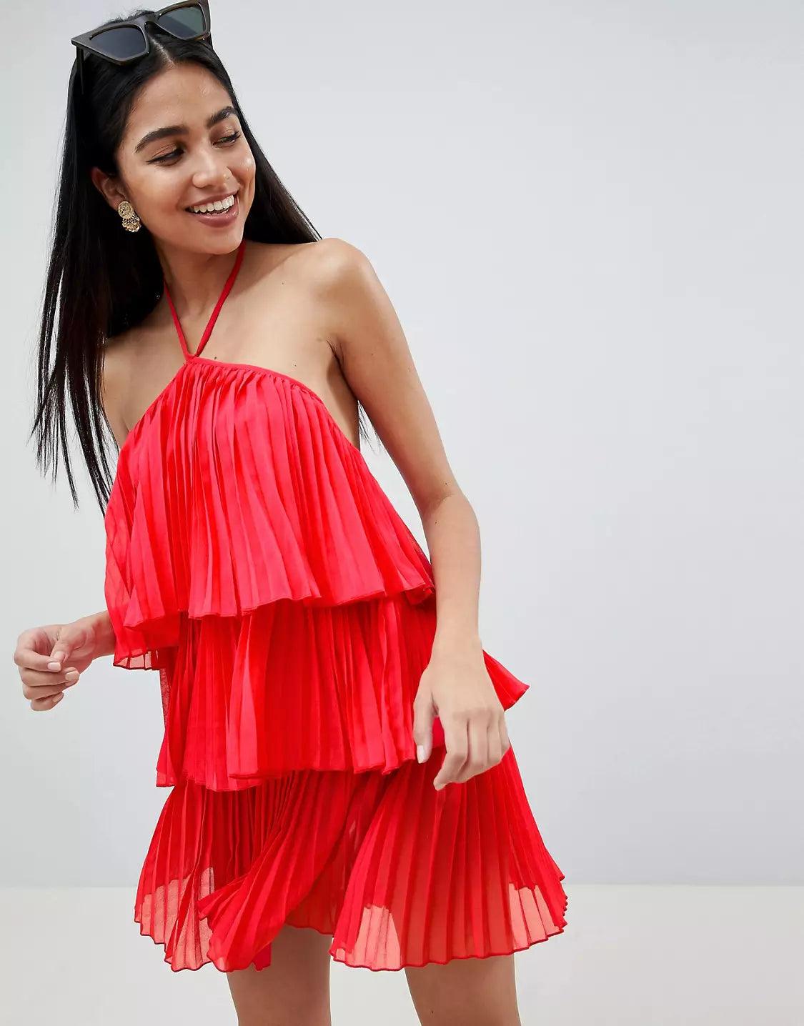 Tiered Pleated Beach Dress - Endless