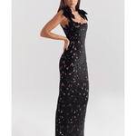 Tiff Black Velvet Lace Maxi Dress - Endless - UAE Rental and Resale for Women's Fashion