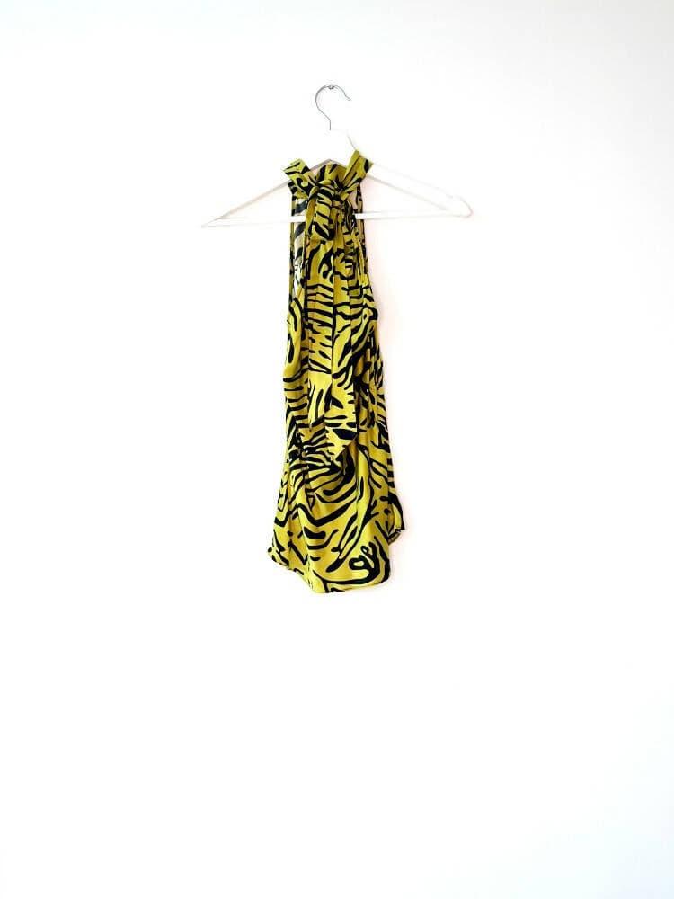 Tiger-Print Gold Vivienne Silk Halter Top - Endless