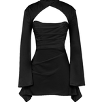 Toira Black Draped Corset Dress - Endless - UAE Rental and Resale for Women's Fashion
