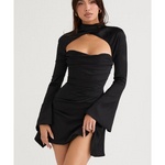 Toira Black Draped Corset Dress - Endless - UAE Rental and Resale for Women's Fashion