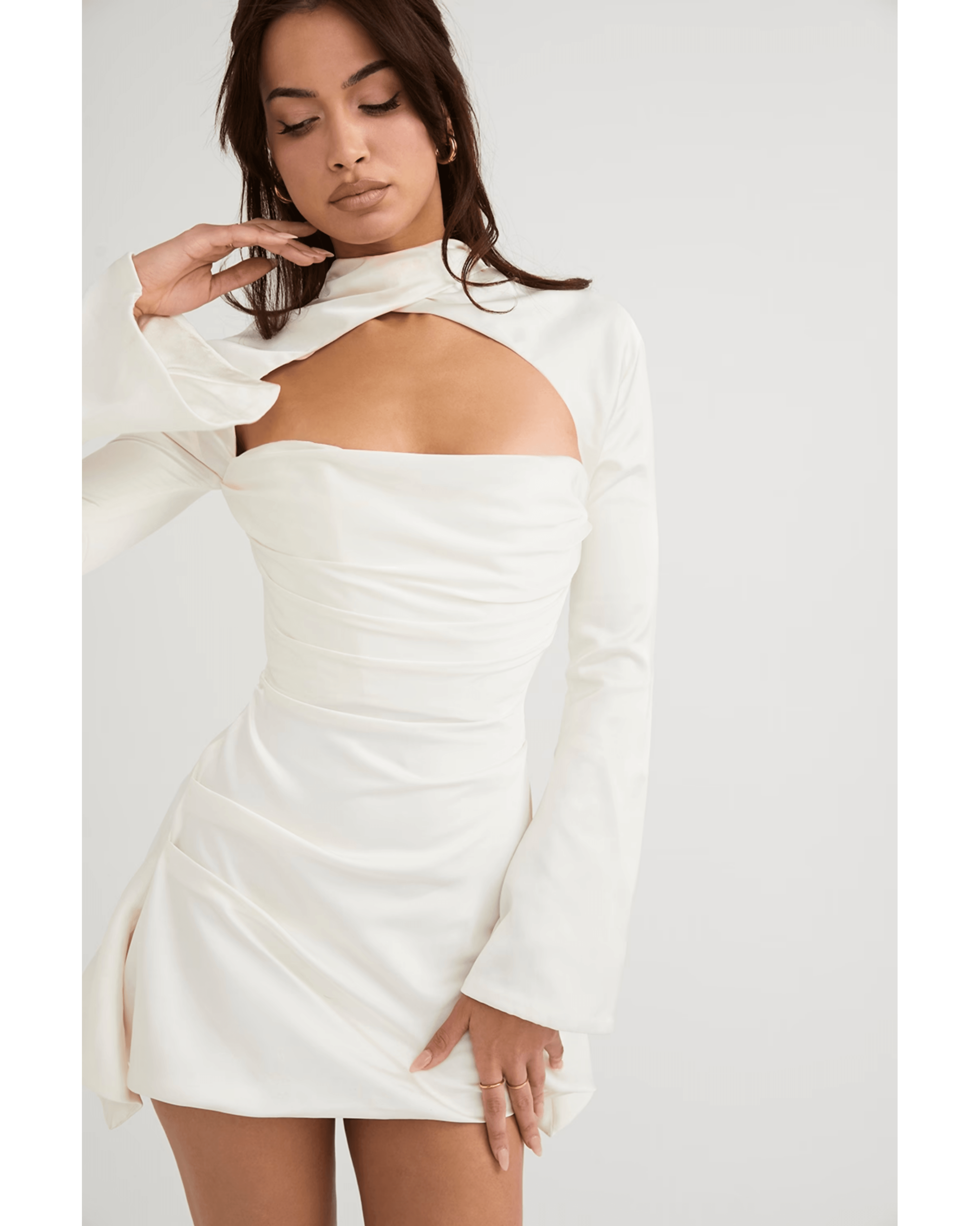 Toira Ivory Draped Corset Dress - Endless - UAE Rental and Resale for Women's Fashion