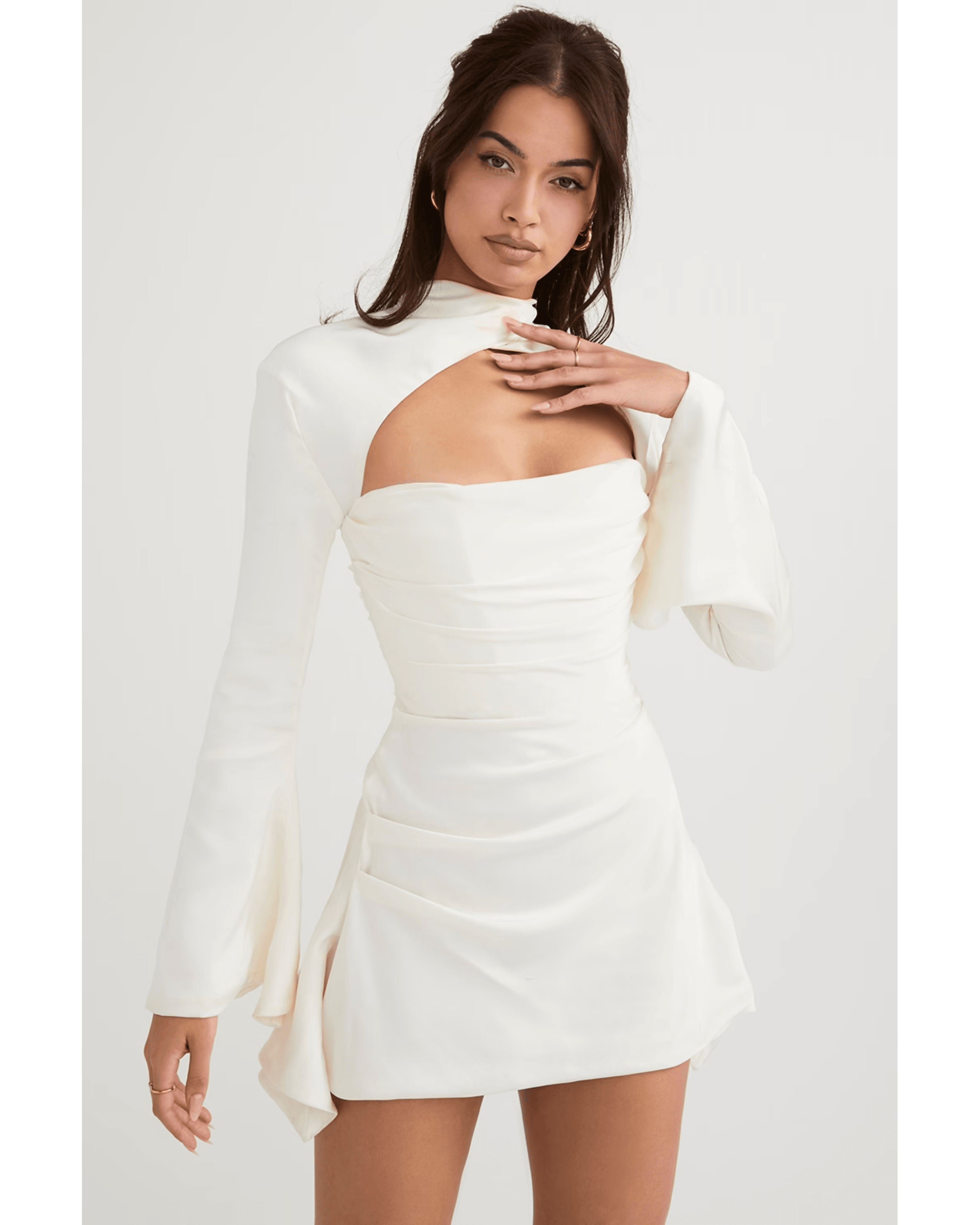 Toira Ivory Draped Corset Dress - Endless - UAE Rental and Resale for Women's Fashion