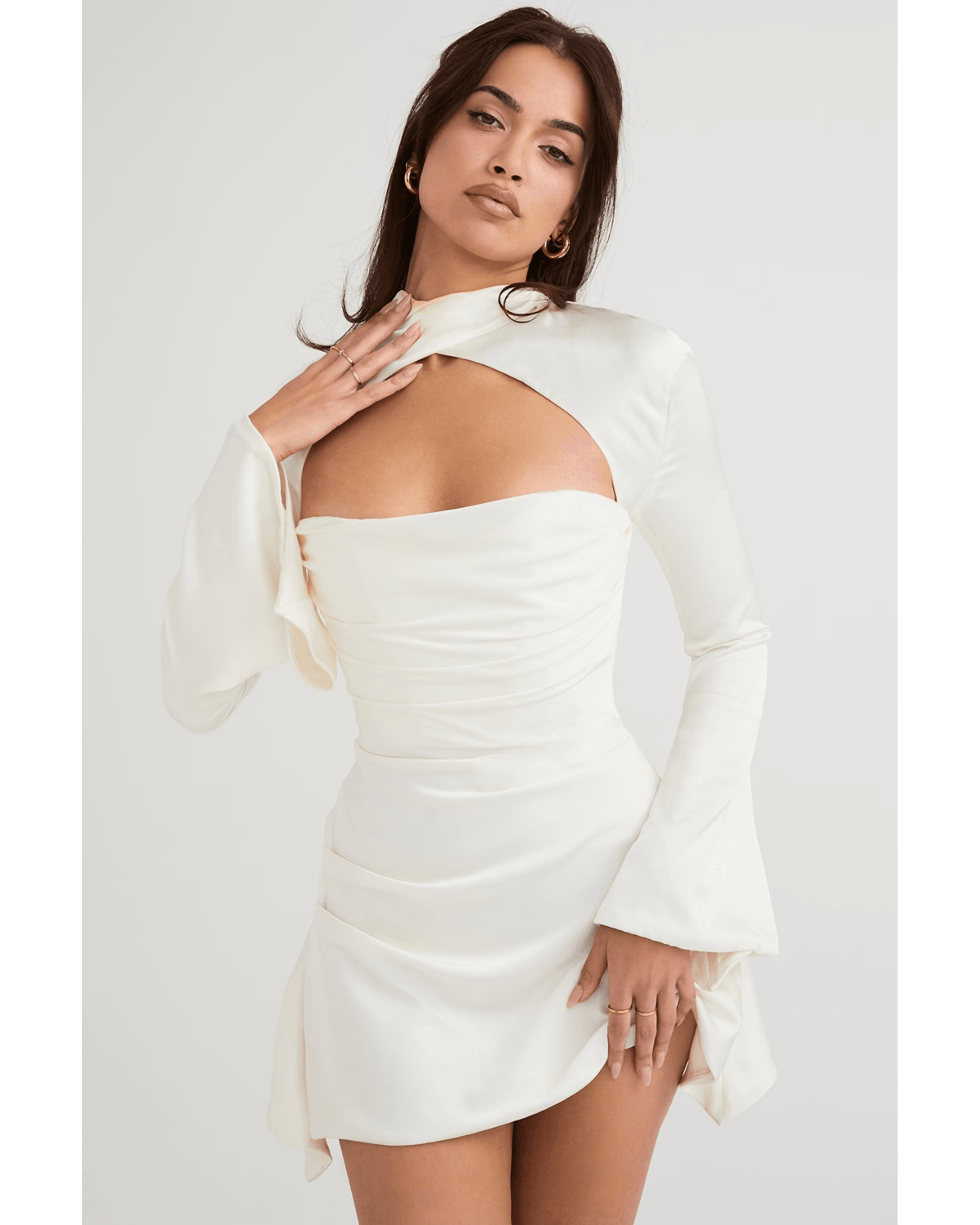 Toira Ivory Draped Corset Dress - Endless - UAE Rental and Resale for Women's Fashion