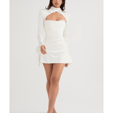 Toira Ivory Draped Corset Dress - Endless - UAE Rental and Resale for Women's Fashion