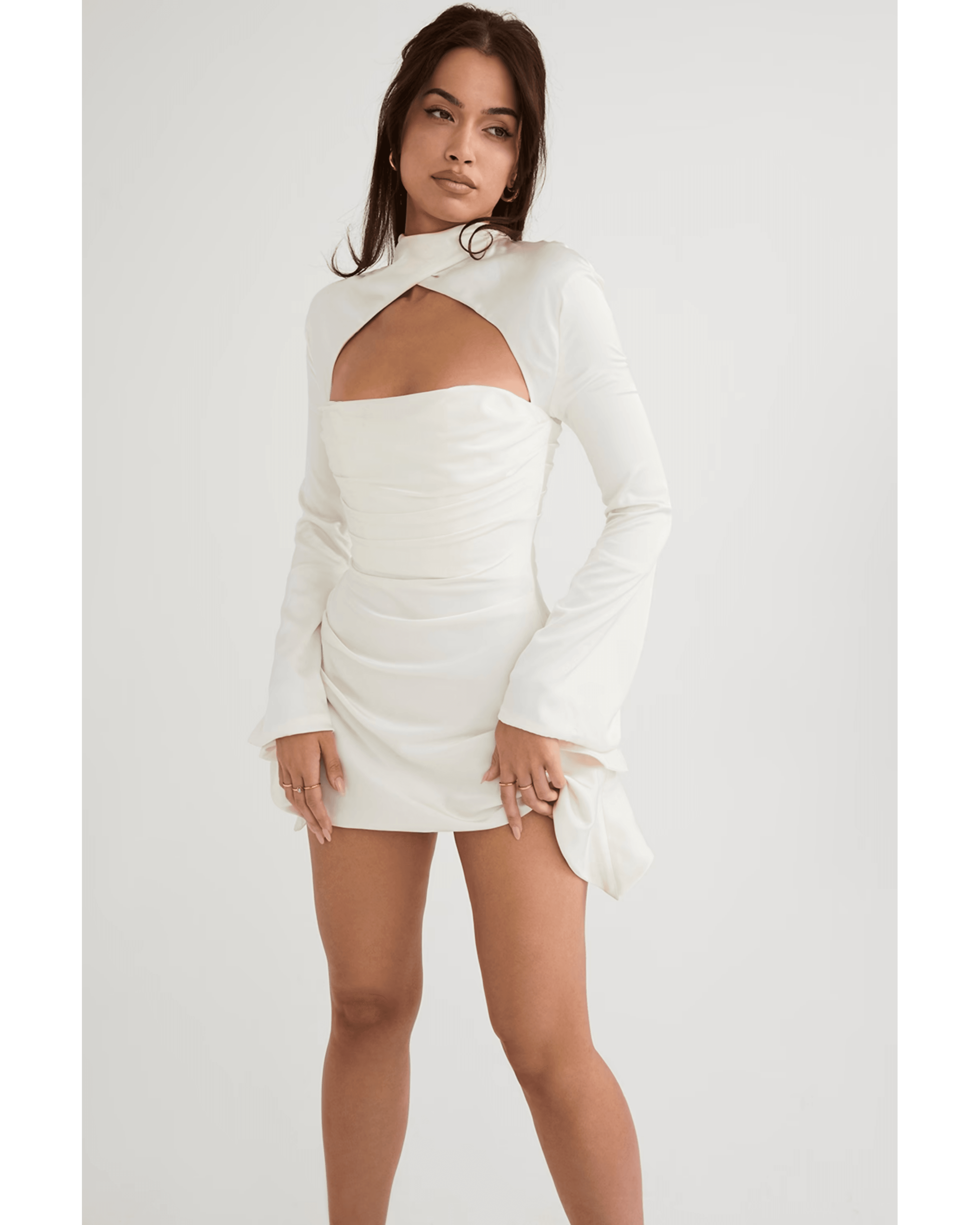 Toira Ivory Draped Corset Dress - Endless - UAE Rental and Resale for Women's Fashion