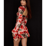 Toira Rose Print Draped Corset Dress - Endless - UAE Rental and Resale for Women's Fashion