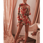 Toira Rose Print Draped Corset Dress - Endless - UAE Rental and Resale for Women's Fashion