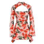 Toira Rose Print Draped Corset Dress - Endless - UAE Rental and Resale for Women's Fashion