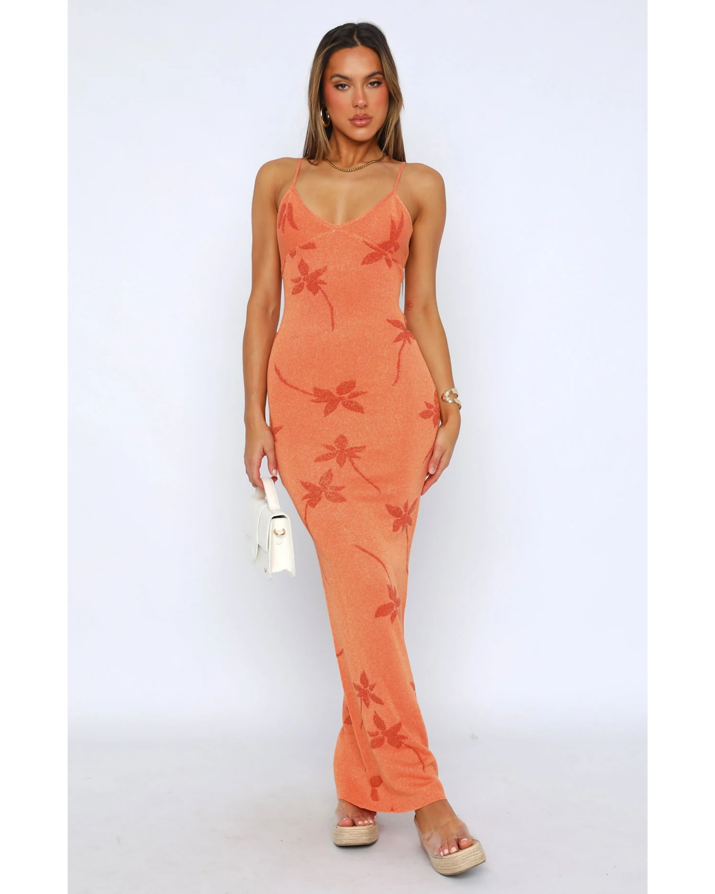 Trust Issues Maxi Dress Orange - Endless - UAE Rental and Resale for Women's Fashion