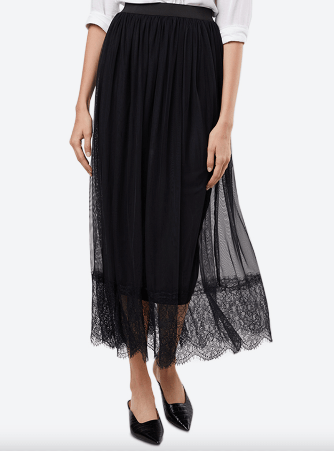 Tulle and Lace Midi Skirt - Endless