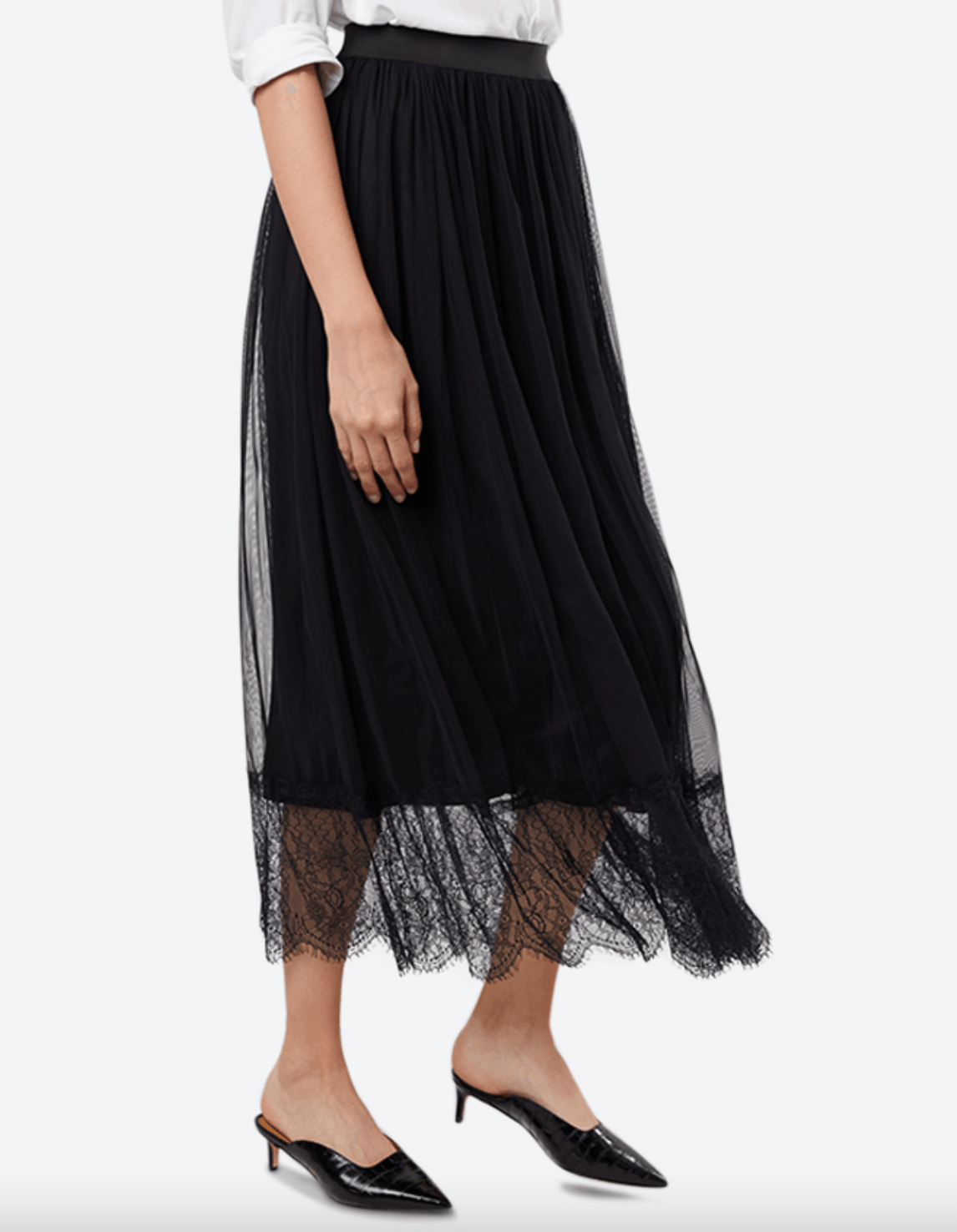 Tulle and Lace Midi Skirt - Endless