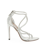 Twisted Studded Metallic Leather Sandals - Endless - UAE Rental and Resale for Women's Fashion