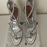 Twisted Studded Metallic Leather Sandals - Endless - UAE Rental and Resale for Women's Fashion