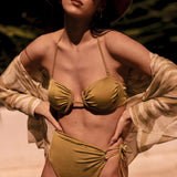 Tyra Bikini Top Reversible Green