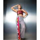 Ubicko Stripped Sequin Pants - Endless - UAE Rental and Resale for Women's Fashion