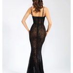 Ulani Burnout Velvet Detail Mesh Maxi Dress - Endless - UAE Rental and Resale for Women's Fashion