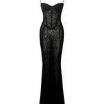 Ulani Burnout Velvet Detail Mesh Maxi Dress - Endless - UAE Rental and Resale for Women's Fashion