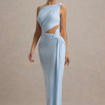 Storm Powder Blue Asymmetric Maxi Dress with cutout details — Club L London | Endless UAE