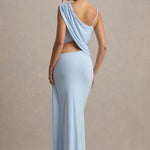 Storm Powder Blue Asymmetric Maxi Dress with cutout details — Club L London | Endless UAE