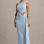 Storm Powder Blue Asymmetric Maxi Dress with cutout details — Club L London | Endless UAE
