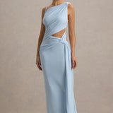 Storm Powder Blue Asymmetric Maxi Dress with cutout details — Club L London | Endless UAE