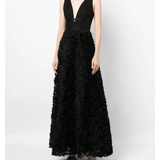 V-neck Embroidered Maxi Dress - Endless - UAE Rental and Resale for Women's Fashion