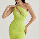 Valentina Asymmetric Cutout Midi Dress