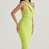 Valentina Asymmetric Cutout Midi Dress