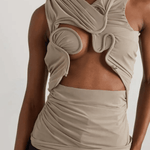 Venus Draped Cutout Stretch Jersey Top - Endless - UAE Rental and Resale for Women's Fashion
