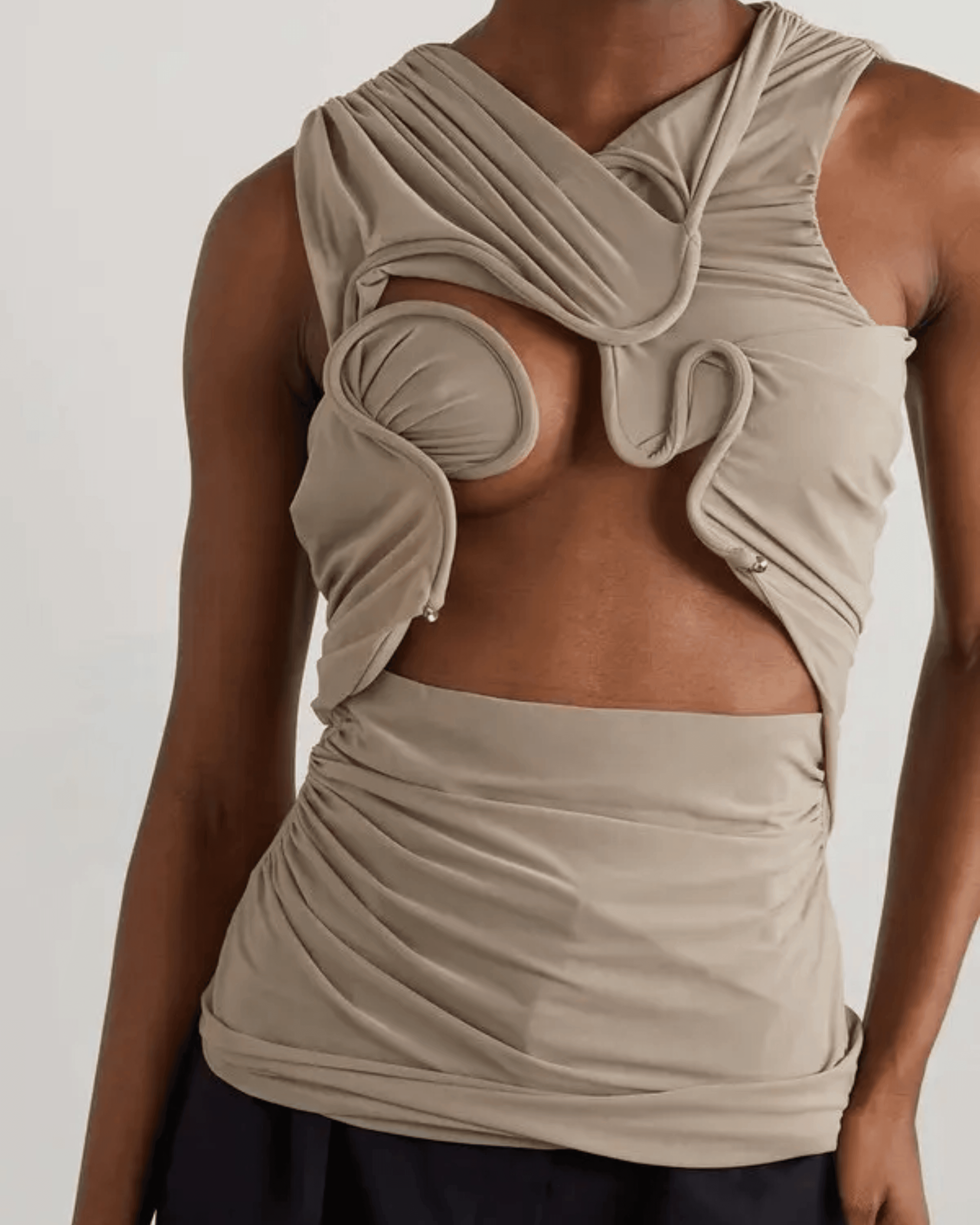 Venus Draped Cutout Stretch Jersey Top - Endless - UAE Rental and Resale for Women's Fashion
