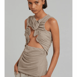 Venus Draped Cutout Stretch Jersey Top - Endless - UAE Rental and Resale for Women's Fashion
