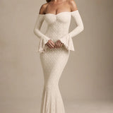 Verena Off-Shoulder Ruffle Lace Maxi Dress