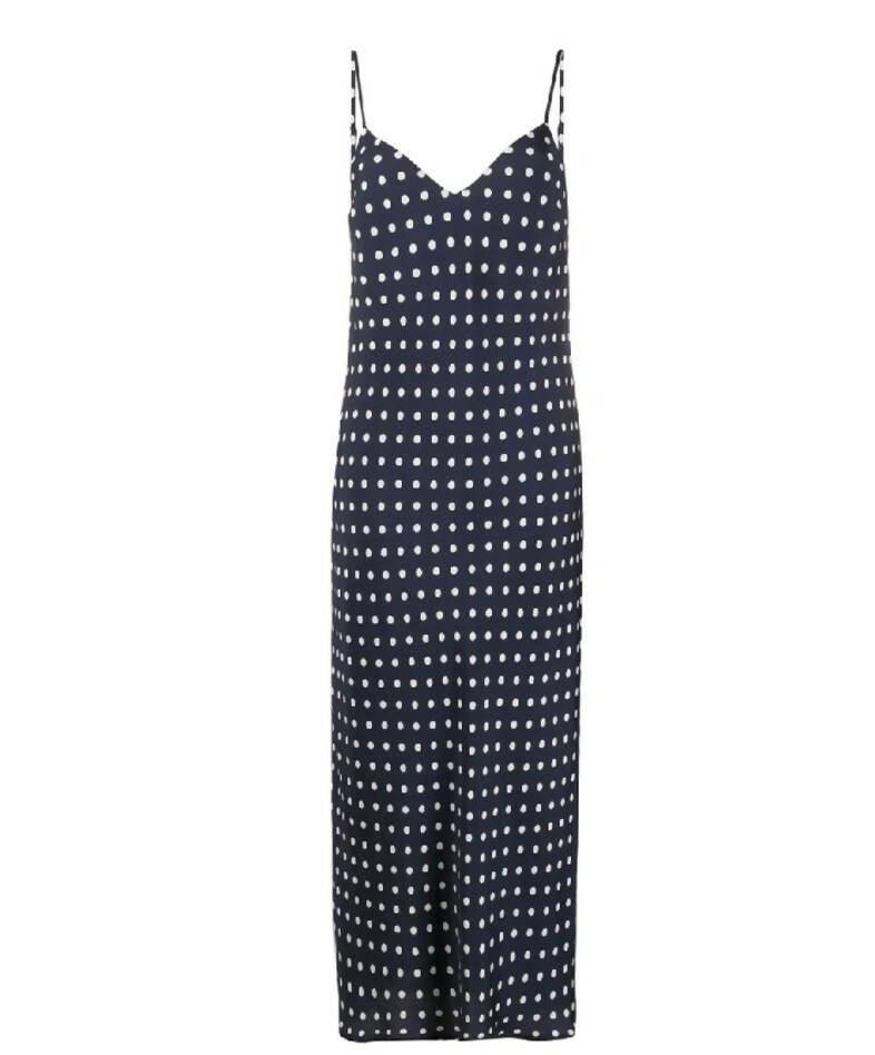 Veva Navy Polkadot Slip Dress - Endless