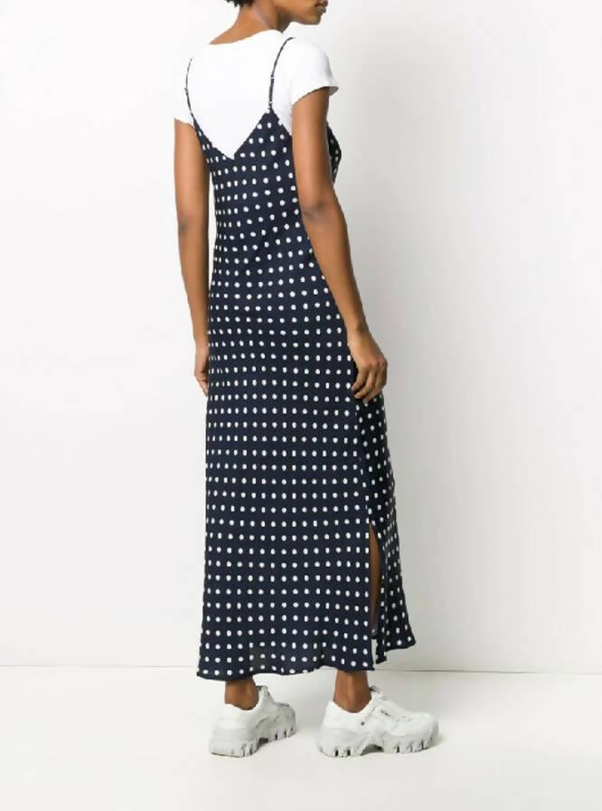 Veva Navy Polkadot Slip Dress - Endless