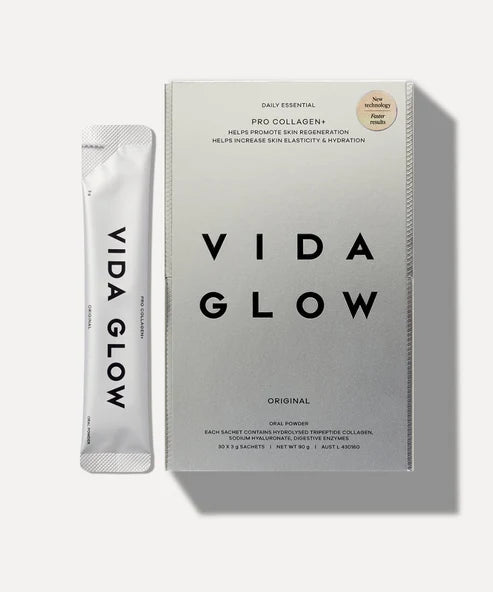 Vida Glow Pro Collagen+ Daily Essential Powder in Original flavor with sachet — Powder Beauty | Endless UAE
