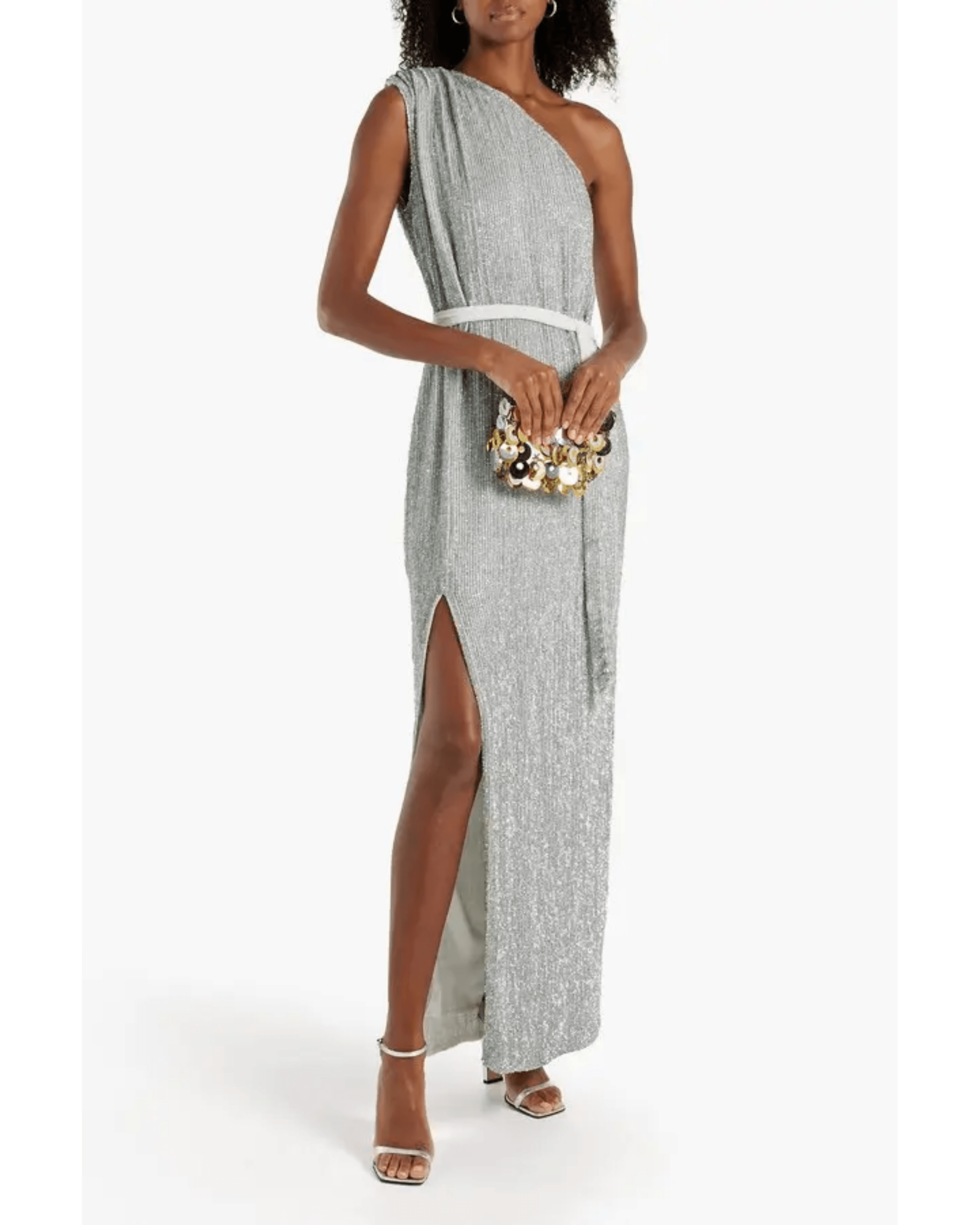 Vivien One-shoulder Sequined Chiffon Maxi Dress - Endless - UAE Rental and Resale for Women's Fashion