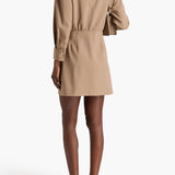 Embellished Twill Mini Shirt Dress