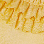 Yellow ruffled silk-blend mini dress with three-quarter sleeves — The Vampire's Wife | Endless UAE