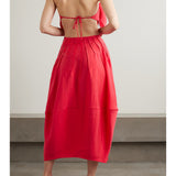 Lue Layered Tencel Lyocell-blend Halterneck Midi Dress